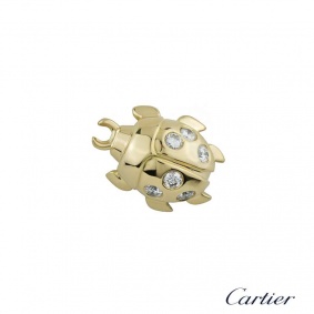 Cartier 18k Yellow Gold Diamond Ladybird Brooch